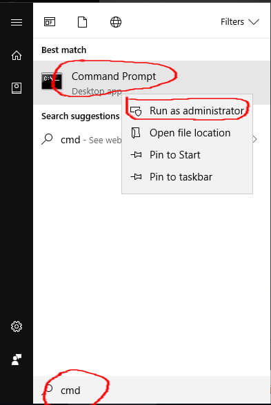 Command Prompt as administrator