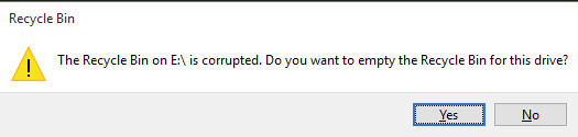 Recycle Bin Corrupted