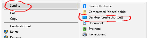 Recycle Bin icon create shortcut