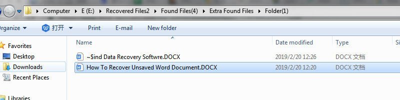 ifind word document recover result