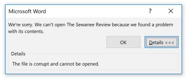word corrupt file