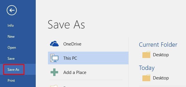 word save as