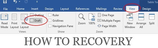 word view draft